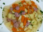 Gemüsesuppe mit Mettklößchen - Rezept