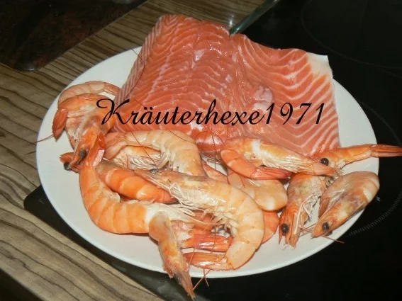 Rezept: Lachsfilet und Crevetten im Grünen Bild Nr. 2 Lachsfilet und Crevetten im Grünen - Rezept - Bild Nr. 2
