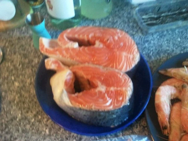 Piatta de Mare / Fischplatte a la Nightcooker mit Monsterlachsteak - Rezept - Bild Nr. 6