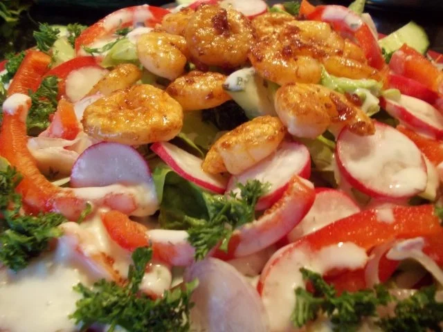 Gebratene Garnelen schlafen im Salatbett  !!!!!! - Rezept - Bild Nr. 5