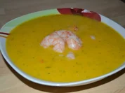 Kürbis-Koriander-Suppe mit Garnelen - Rezept