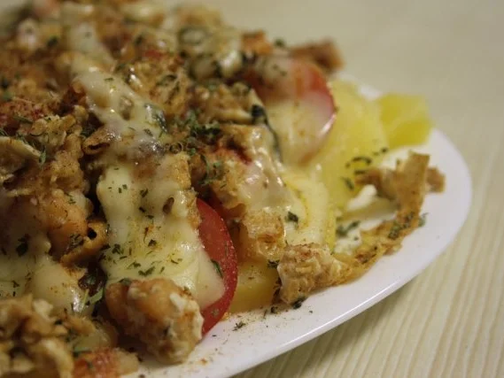 Kartoffel-Teller mit Flusskrebs-Rührei - Rezept