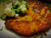 Gemüse: Knusprige Kürbisrösti mit Lauchschmand- Dipp - Rezept