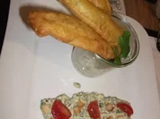 Gebackene Maräne auf Kohlrabi-Spaghetti in einer Sommerroulade - Rezept