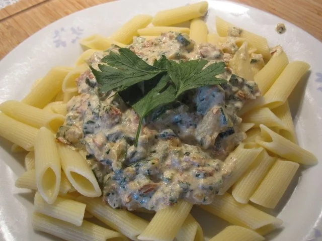 Rezept: Penne mit Schinken-Zucchinioberscreme Bild Nr. 4 Penne mit Schinken-Zucchinioberscreme - Rezept - Bild Nr. 4