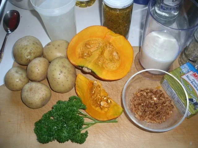 Hokkaidokürbis- Kartoffelpüree mit Röstzwiebel - Rezept - Bild Nr. 4