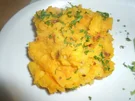 Hokkaidokürbis- Kartoffelpüree mit Röstzwiebel - Rezept