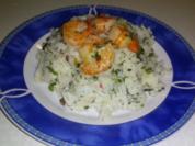 Kräuterreis mit Knoblauch Garnelen - Rezept