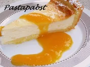 Ingwer-Käsekuchen mit Pfirsichsauce - Rezept