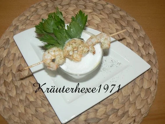 Selleriecappucino mit Garnelenspieß - Rezept - Bild Nr. 3