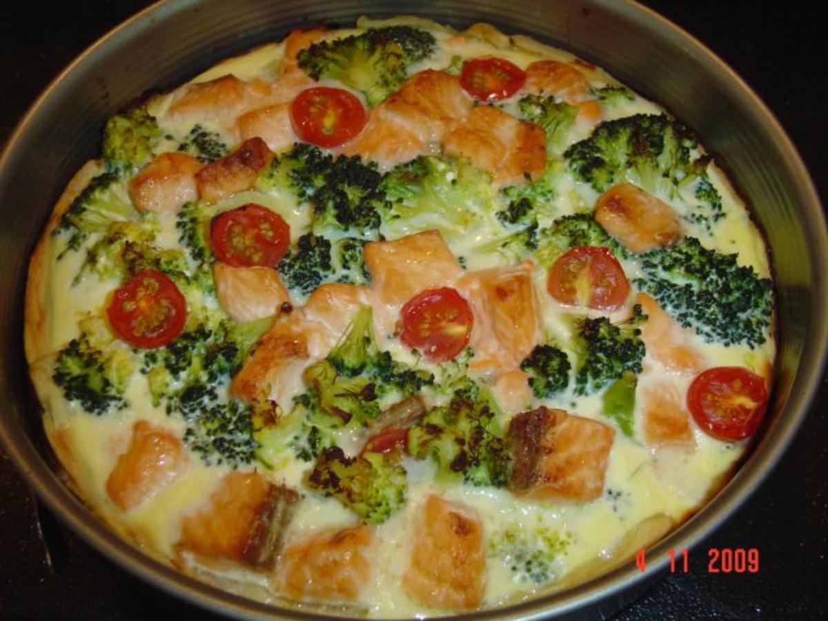 Quiche mit Broccoli und Lachs - Rezept