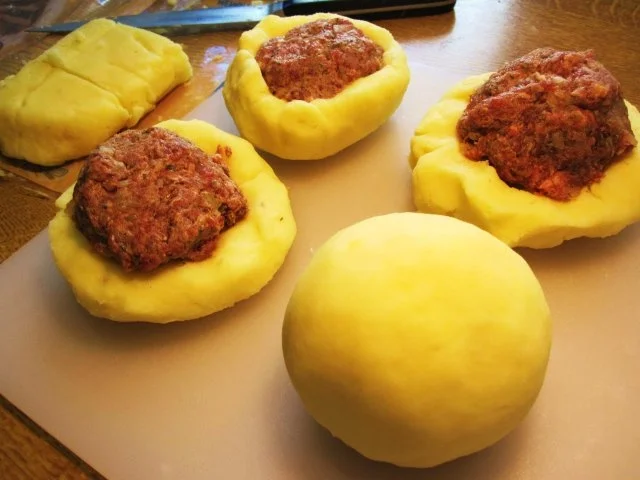 Mit Hackfleisch gefüllte Klöße ... - Rezept - Bild Nr. 4