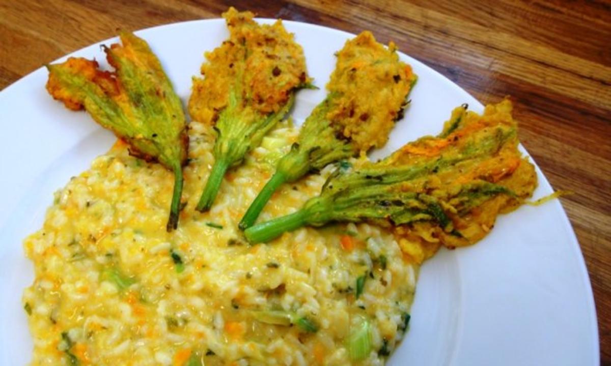 Soffritto-Risotto mit Zucchiniblueten - Rezept - Bild Nr. 6