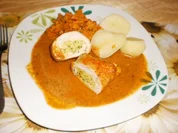 Gefülltes Putenschnitzel mit Gemüse - Rezept