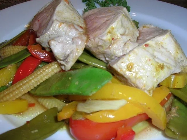 Schweinefilet süßsauer mit buntem Gemüse im Bratschlauch, kalorienarm und saulecker - Rezept - Bild Nr. 7