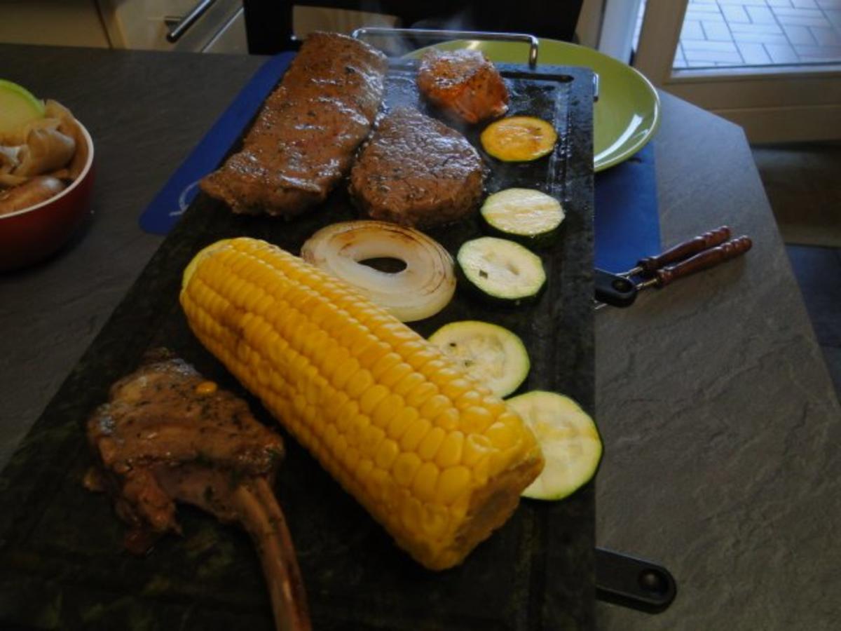 Edles Fleisch und Gemüse auf den heißen Stein /Für Bianca ohne
Pilze!!!!) grins - Rezept Durch rezeptemaus