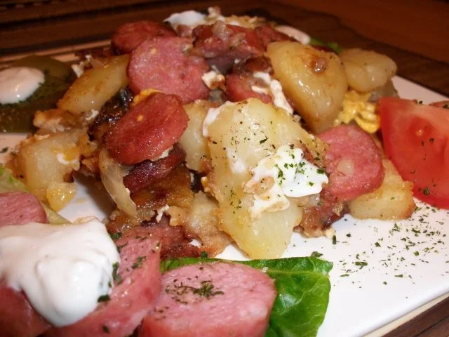 Rezept: Deftige Bauernpfanne mit gestocktem Ei......... Bild Nr. 3 Deftige Bauernpfanne mit gestocktem Ei......... - Rezept - Bild Nr. 3