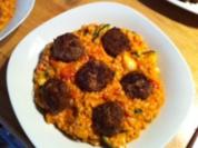 Zucchini Risotto mit Hackbällchen - Rezept