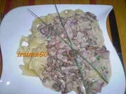 Rezept: Filetgeschnetzeltes in Sahne zu Penne Filetgeschnetzeltes in Sahne zu Penne - Rezept