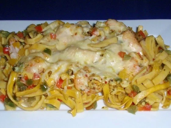 Rezept: Bunter Garnelen-Auflauf Bunter Garnelen-Auflauf - Rezept