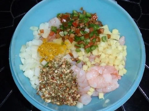 Rezept: Bunter Garnelen-Auflauf Bild Nr. 2 Bunter Garnelen-Auflauf - Rezept - Bild Nr. 2