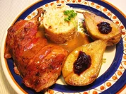 Hähnchenschenkel mit Birnen und Wein ... - Rezept