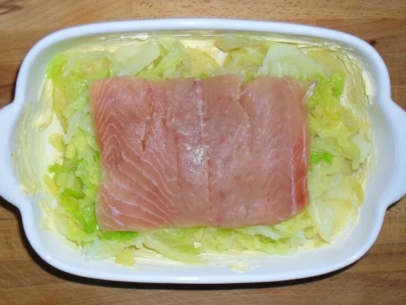 Rezept: Wirsing - Lachs - Gratin Bild Nr. 5 Wirsing - Lachs - Gratin - Rezept - Bild Nr. 5