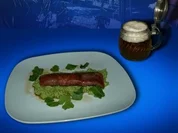 Gebratener Kabeljau auf Erbspüree - Rezept