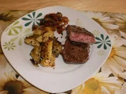 Rumpsteak - Bratkartoffeln - Zwiebelgemüse - Rezept
