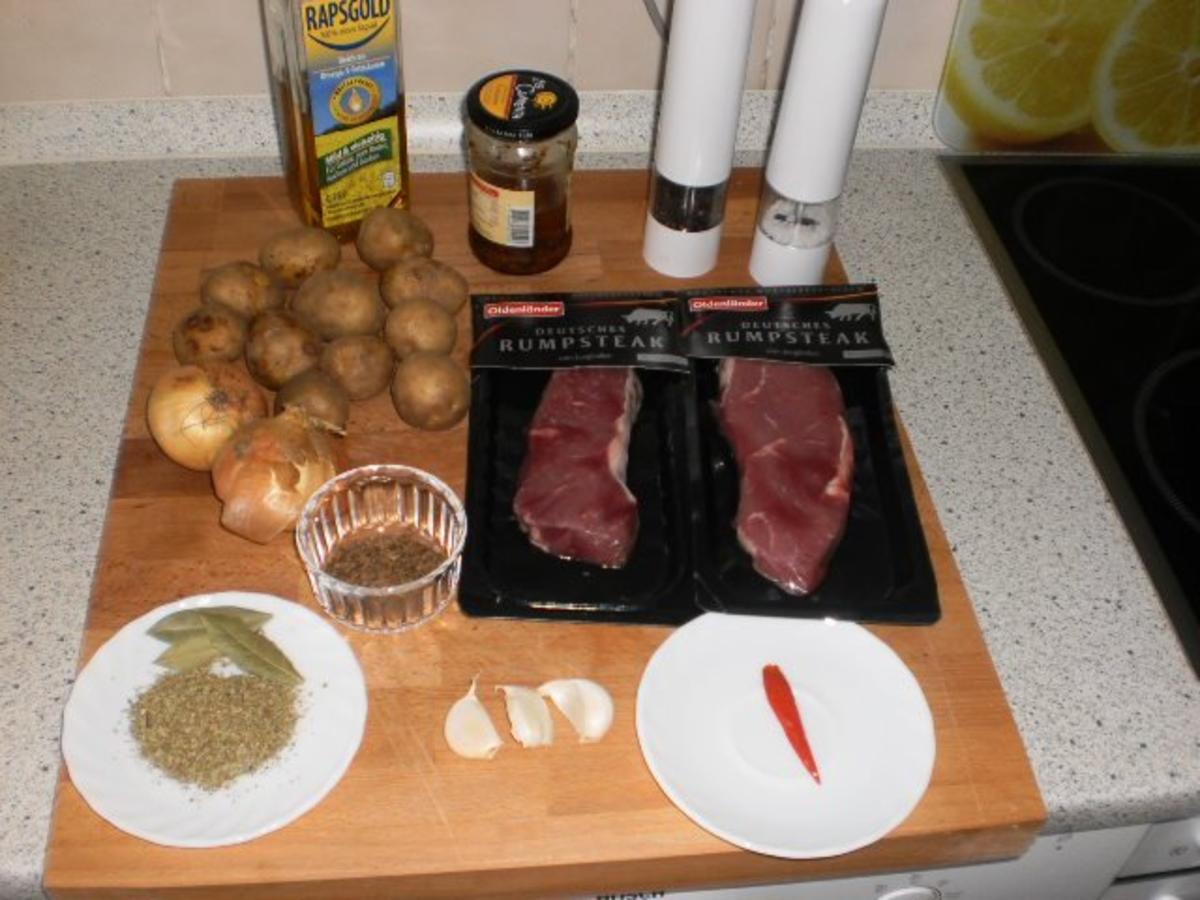 Rumpsteak - Bratkartoffeln - Zwiebelgemüse - Rezept - Bild Nr. 2