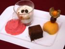 Chocolate-Tarte, Cantuccini-Crème und Himbeer-Parfait - Rezept