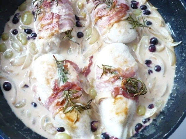 Hähnchenbrust mit Traubensoße - Rezept