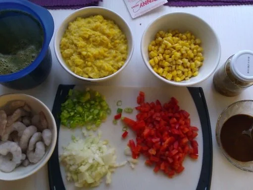 Rezept: Maissuppe mit Garnelen Bild Nr. 2 Maissuppe mit Garnelen - Rezept - Bild Nr. 2