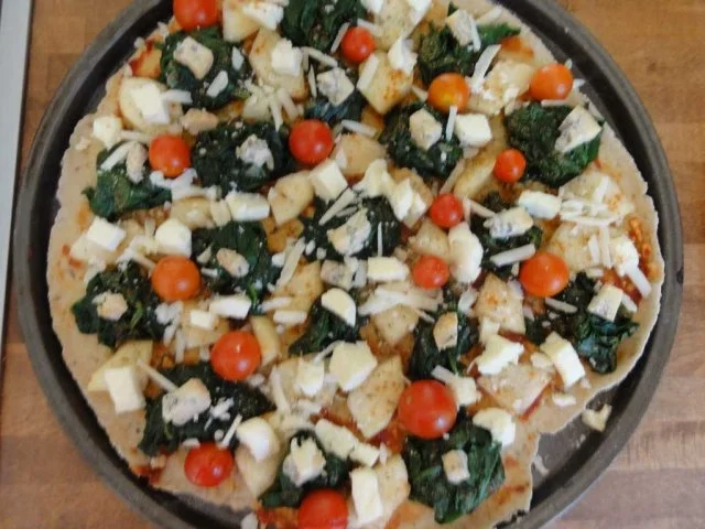 Spinat-Birnen-Pizza - Rezept