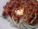 Rezept: Spaghetti mit Paprika-Tomatensosse mit Garnelen Spaghetti mit Paprika-Tomatensosse mit Garnelen - Rezept