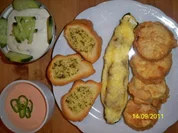 zucchiniduett mit würzsoßen - Rezept