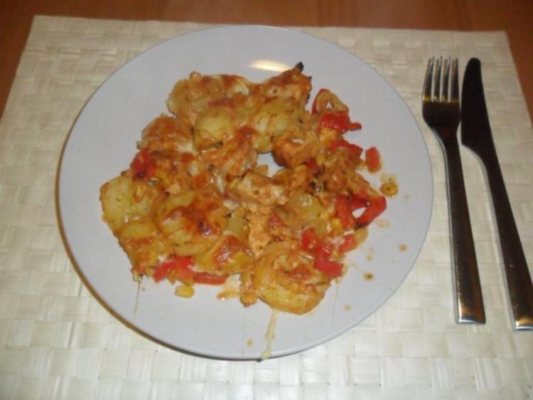 Kartoffel Hähnchen Pfanne - schnell &amp; einfach - 82 kcal/100g