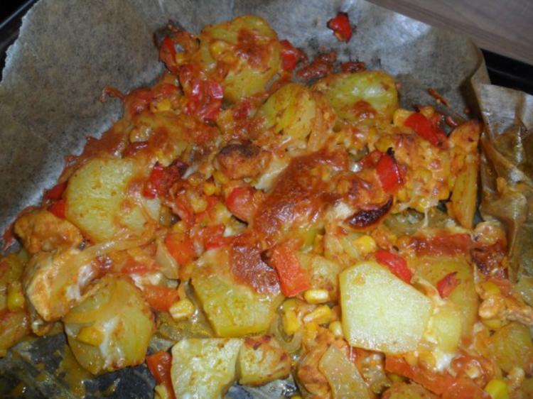 Kartoffel Hähnchen Pfanne - schnell &amp; einfach - 82 kcal/100g