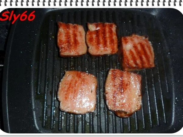 Leberkäse gebraten mit Champignonsoße und Reis - Rezept - Bild Nr. 4