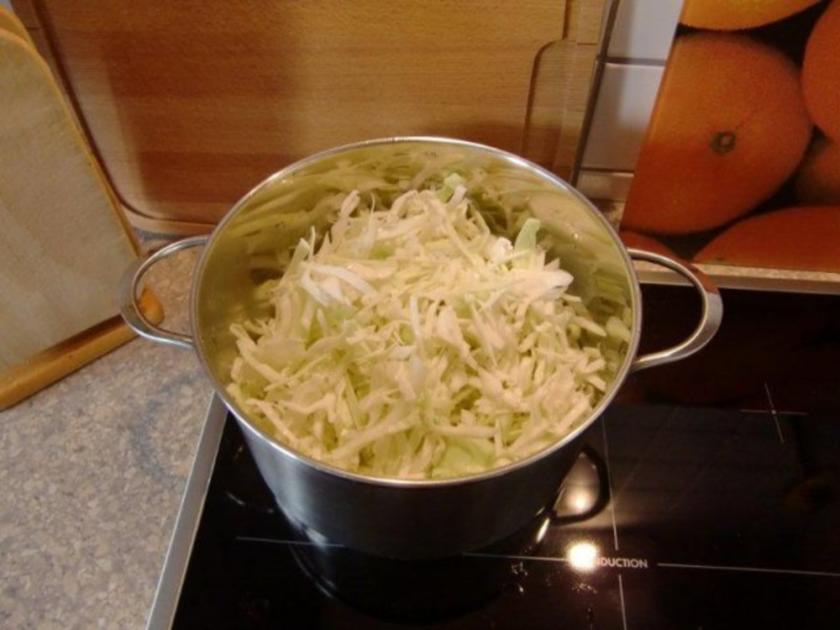 Schmorkohl mit Frikadellen und Salzkartoffeln - einfach - 69 kcal/100g