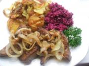 Geschmorte Leber mit Bratkartoffeln und - Rezept