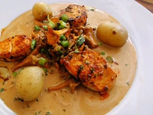 Flambierte-Pute mit Pfifferlingen auf Whisky-Spiegel - Rezept - Bild Nr. 7