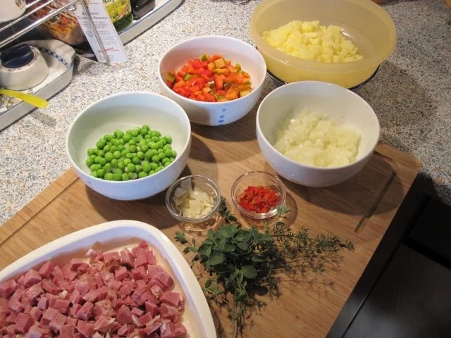 Bunte Schinken-Hörnchen-Pfanne - Rezept - Bild Nr. 3