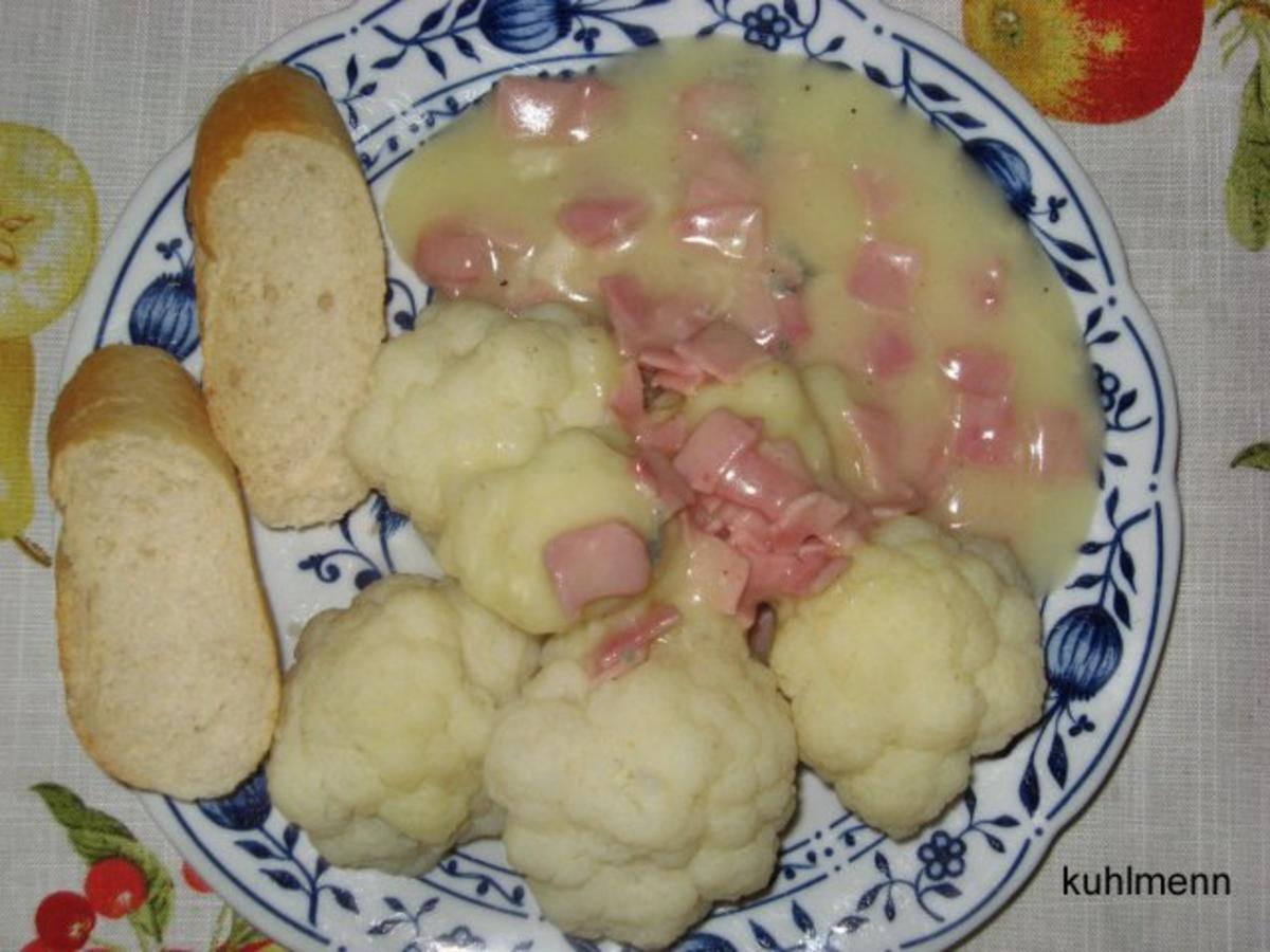 Blumenkohl mit Schinken/Käse-Soße - Rezept - kochbar.de