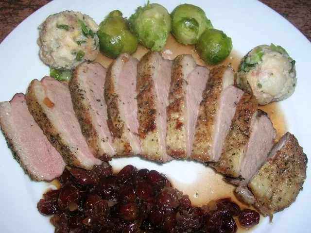 Barbarie Entenbrust NT in Portwein-Orangenjus mit Lauchkräuterknödelchen - Rezept - Bild Nr. 2