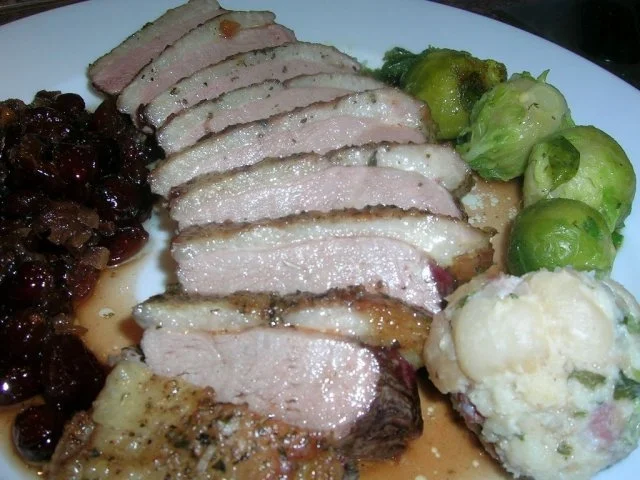 Barbarie Entenbrust NT in Portwein-Orangenjus mit Lauchkräuterknödelchen - Rezept