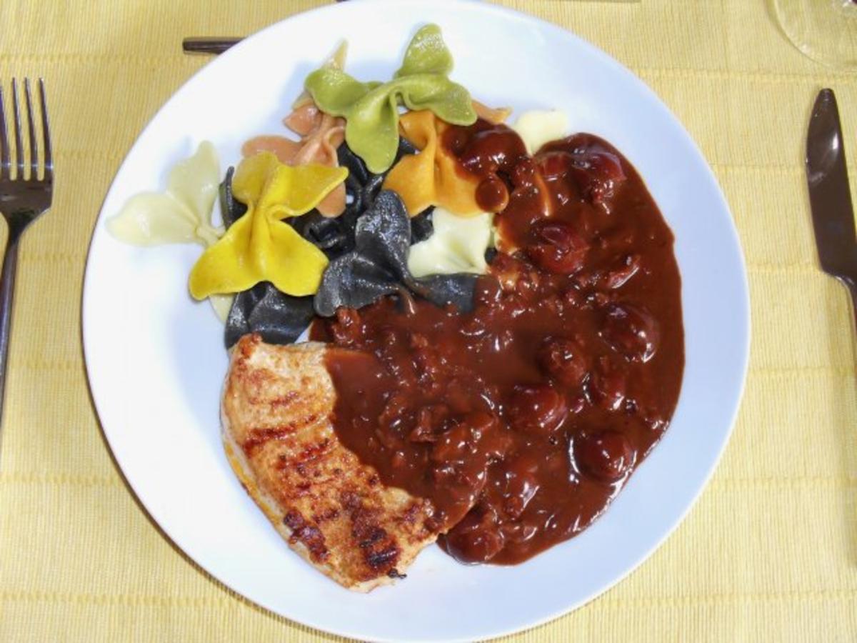 Putenschnitzel an Schoko-Kirsch-Sauce - Rezept