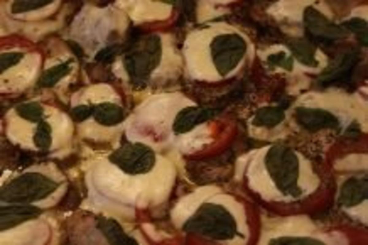 Bilder für Lende mit Tomate-Mozzarella überbacken - Rezept