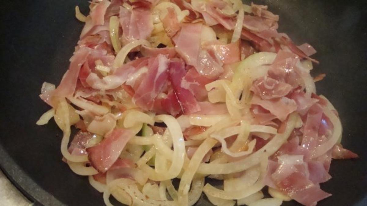 Bandnudeln mit Champignons und Speck - Rezept - Bild Nr. 2