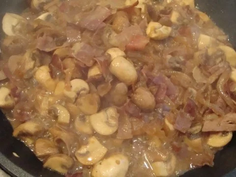 Bandnudeln mit Champignons und Speck - Rezept - Bild Nr. 4